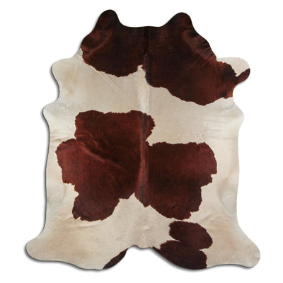 Pelle di mucca marrone e bianca XL