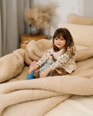 Coperta in lana merino "Nut" | doppio strato