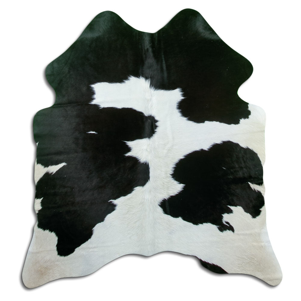 Tappeto in pelle di mucca bianca e nera M