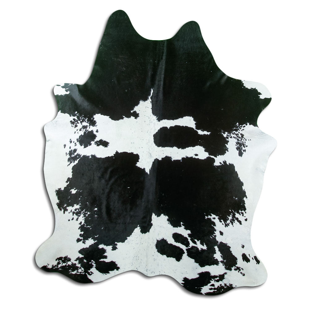 Tappeto in pelle di mucca bianca e nera M