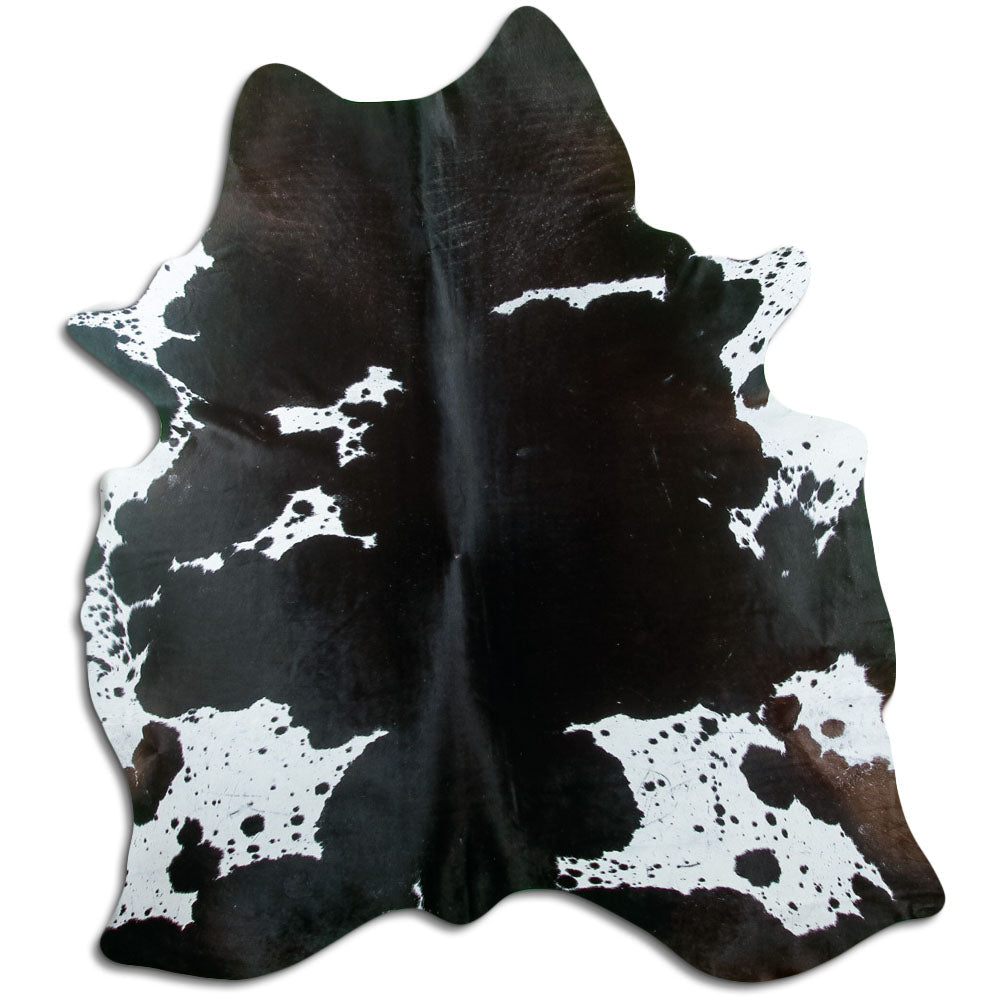 Tappeto in pelle di mucca bianca e nera L