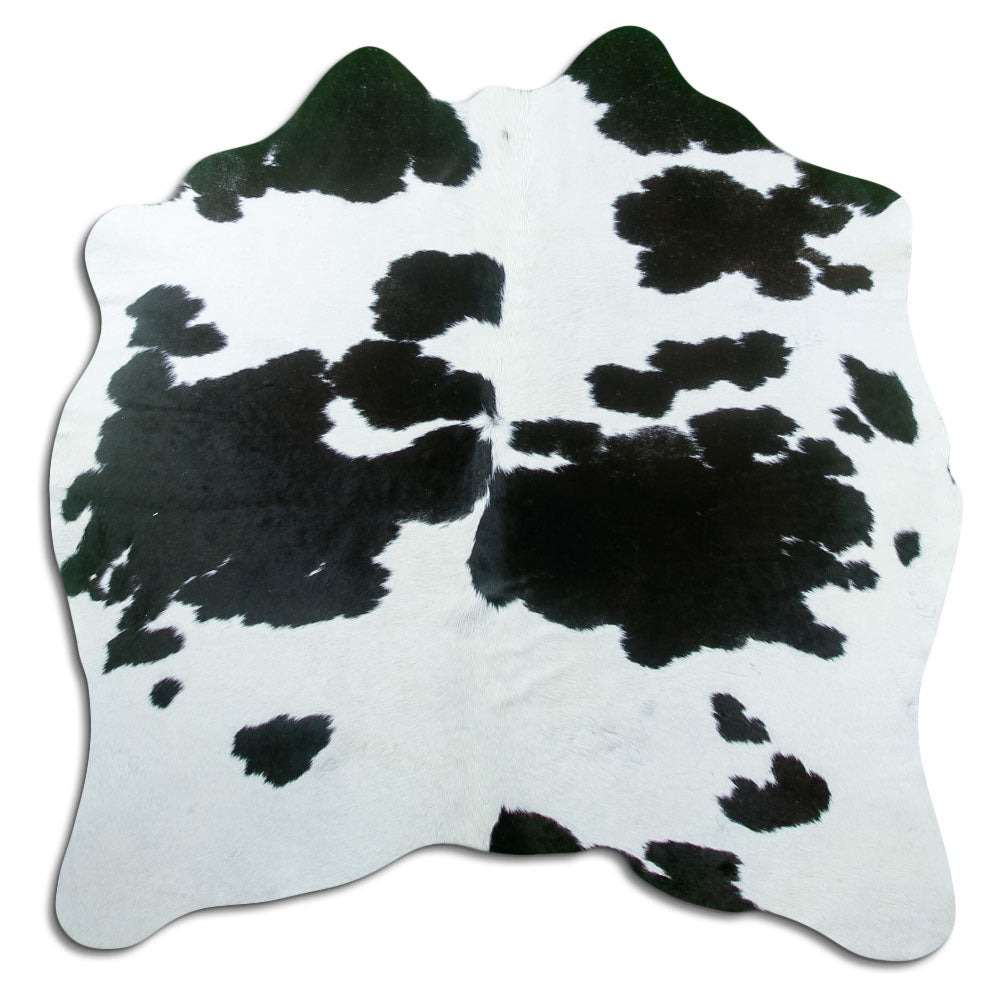 Tappeto in pelle di mucca bianca e nera M