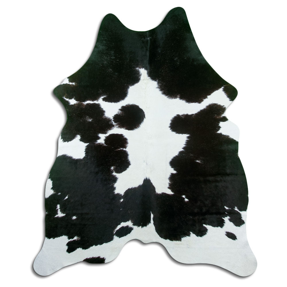 Tappeto in pelle di mucca bianca e nera L