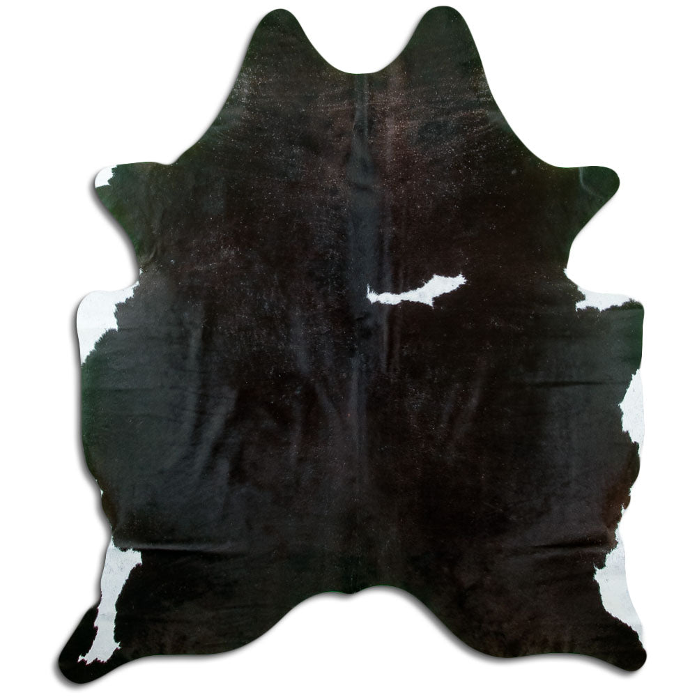 Tappeto in pelle di mucca bianca e nera L