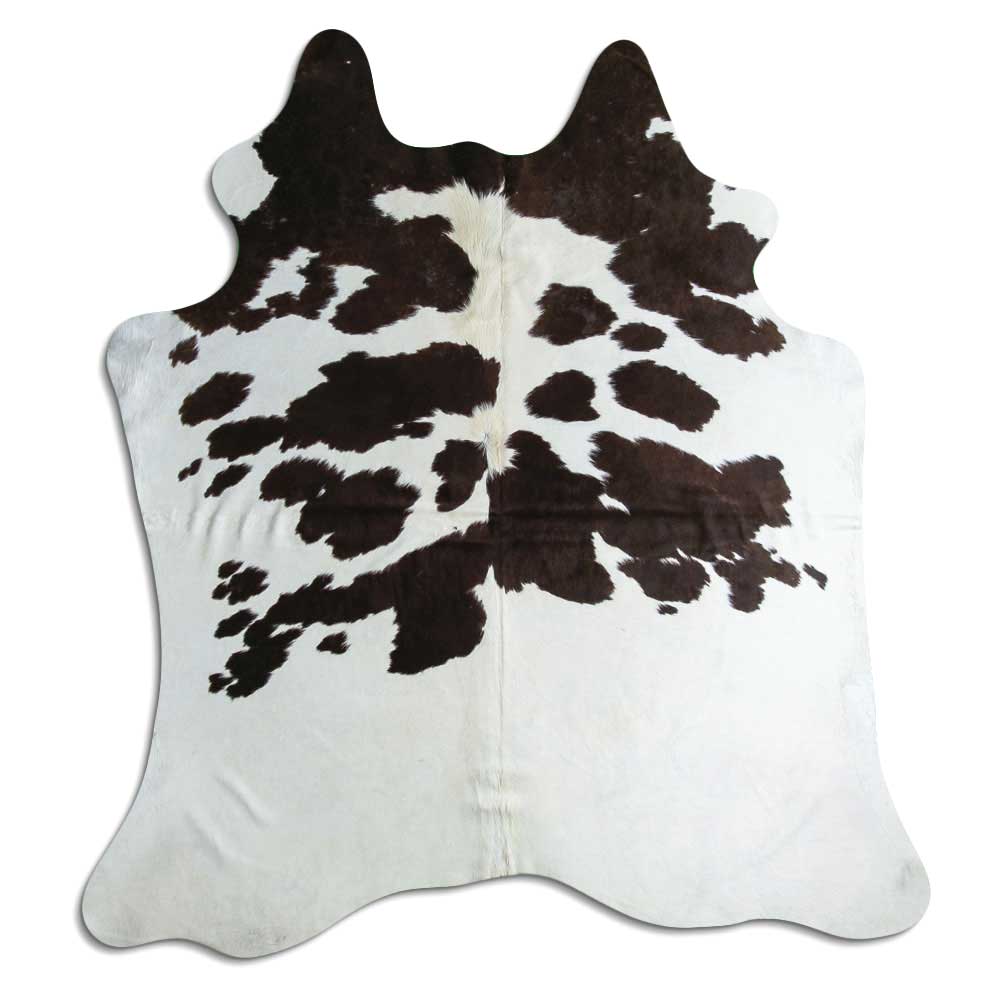 Tappeto in pelle di mucca bianca e nera L