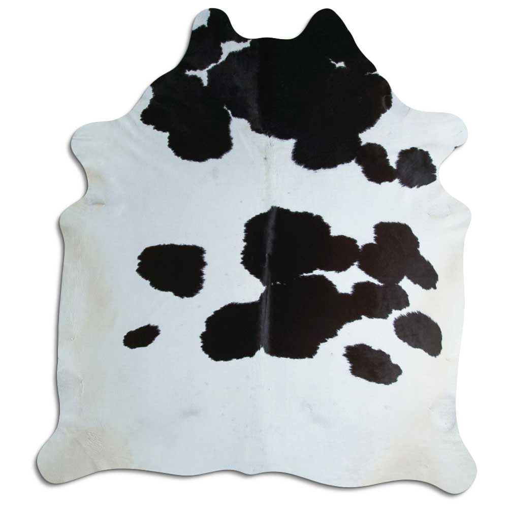Tappeto in pelle di mucca bianca e nera XXL