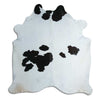 Tappeto in pelle di mucca bianca e nera XL