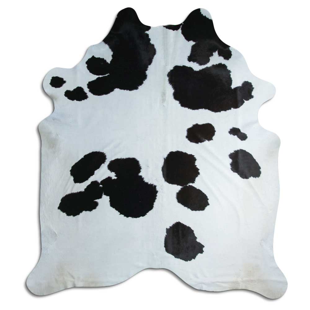 Tappeto in pelle di mucca bianca e nera XXL