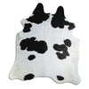 Tappeto in pelle di mucca bianca e nera XL