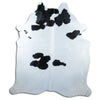 Tappeto in pelle di mucca bianca e nera XXL