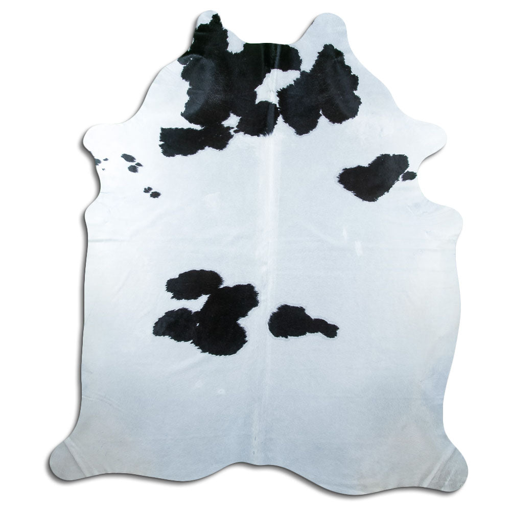 Tappeto in pelle di mucca bianca e nera XXL