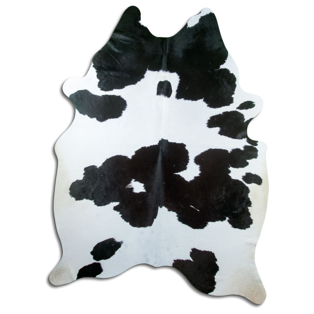 Tappeto in pelle di mucca bianca e nera XXL