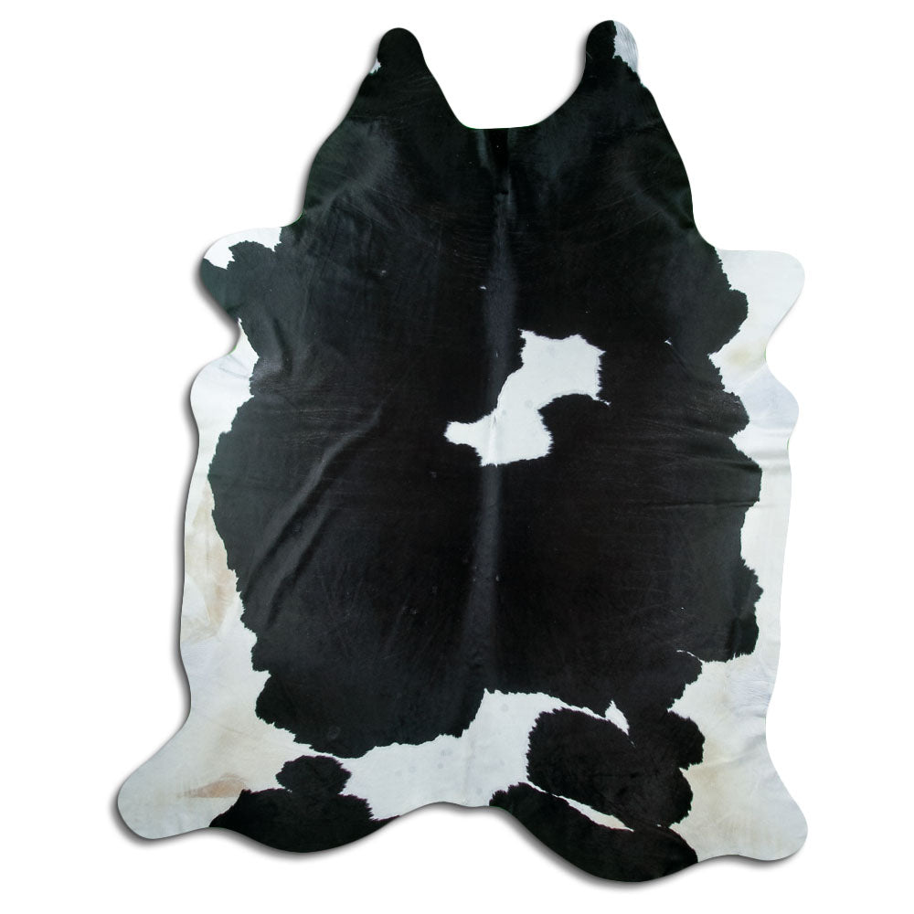 Tappeto in pelle di mucca bianca e nera XXXL