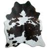 Tappeto in pelle di mucca bianca e nera XL