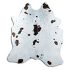Tappeto in pelle di mucca bianca e nera XL
