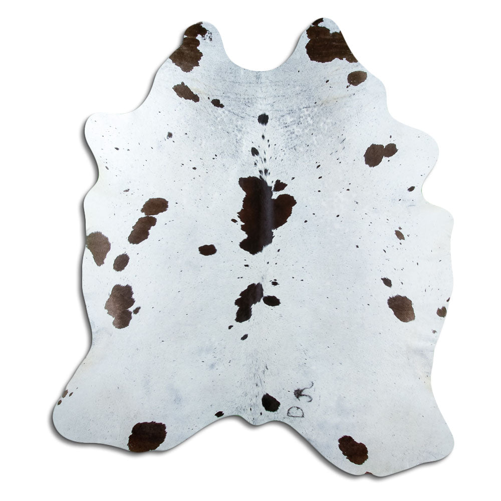 Tappeto in pelle di mucca bianca e nera XL