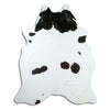 Tappeto in pelle di mucca bianca e nera XL