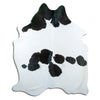 Tappeto in pelle di mucca bianca e nera XL
