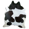 Tappeto in pelle di mucca bianca e nera XL