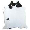 Tappeto in pelle di mucca bianca e nera XL