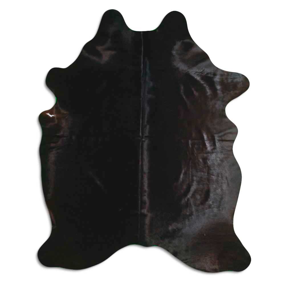 Tappeto in pelle di mucca nera L