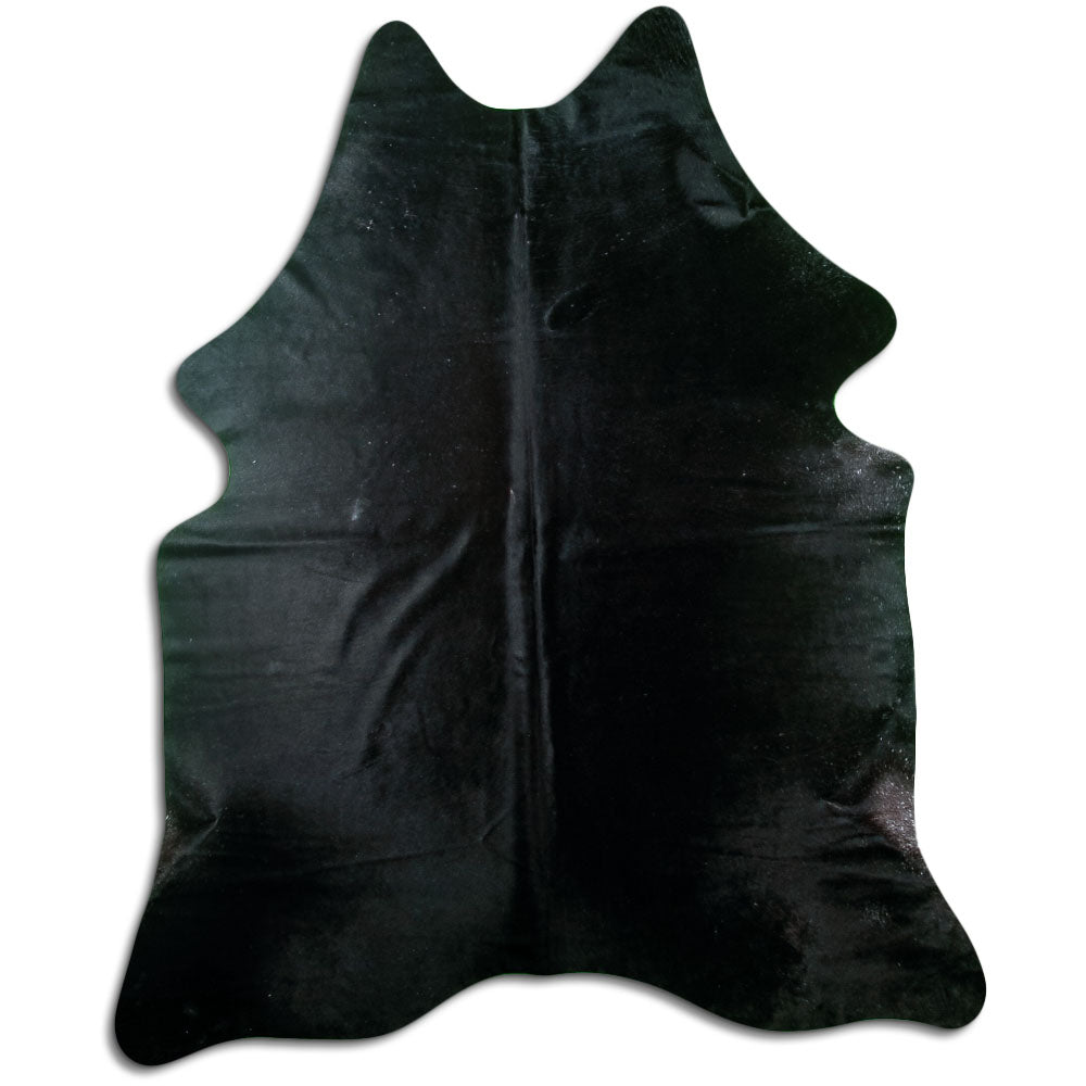 Tappeto in pelle di mucca nera XL