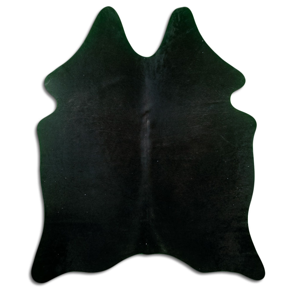 Tappeto in pelle di mucca nera M