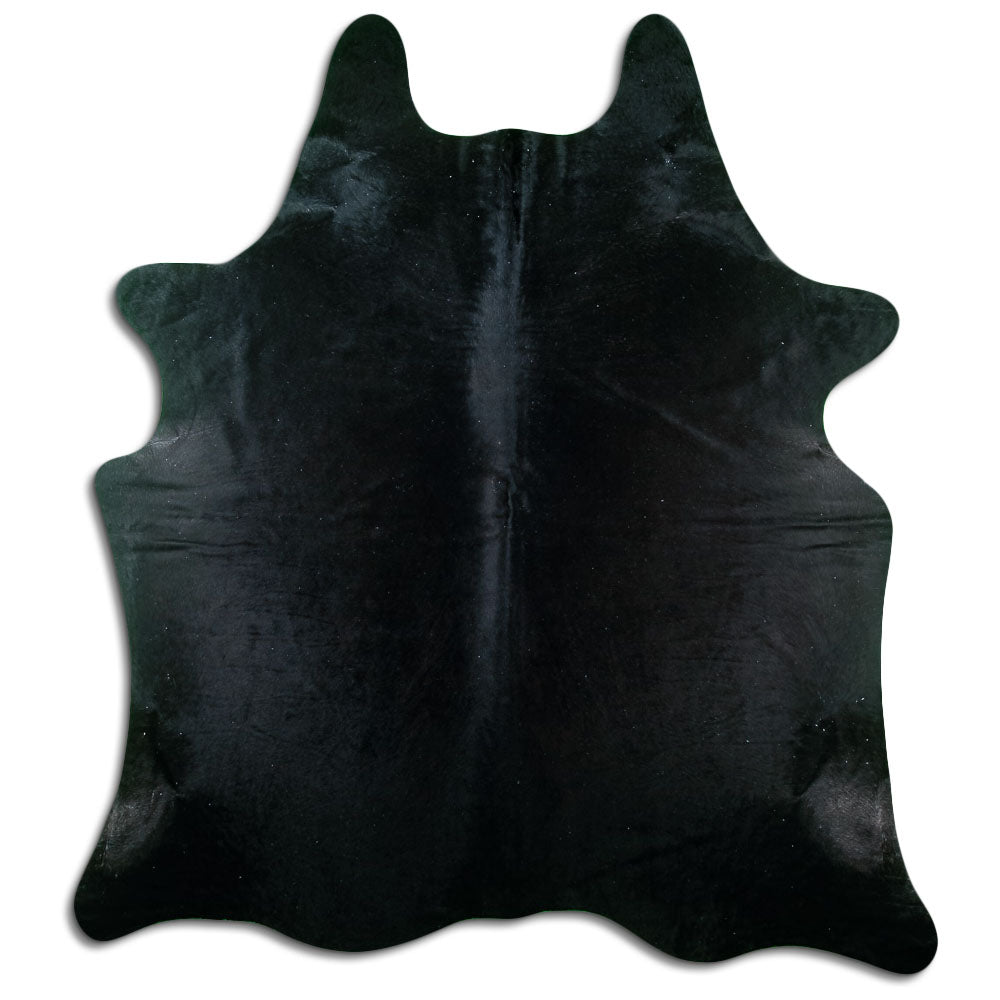 Tappeto in pelle di mucca nera XL