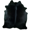 Tappeto in pelle di mucca nera XL