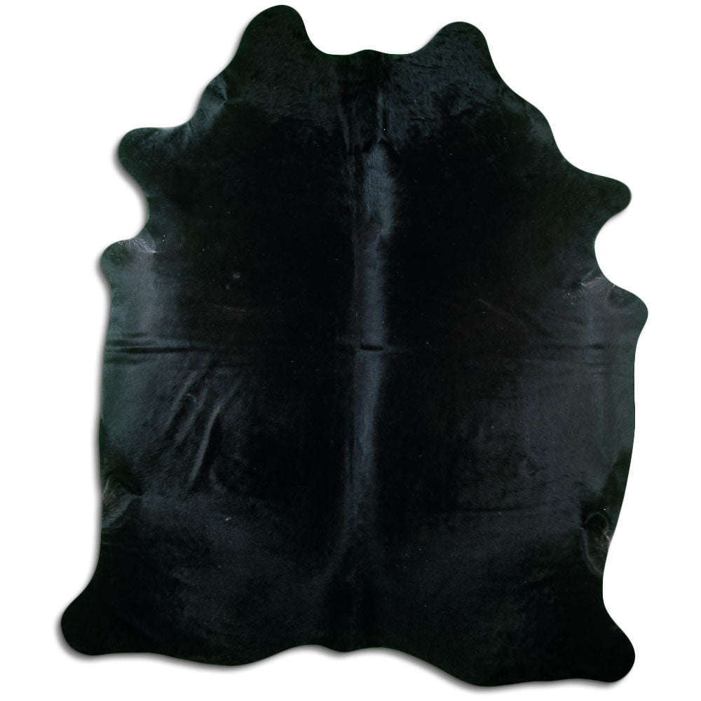 Tappeto in pelle di mucca nera XL