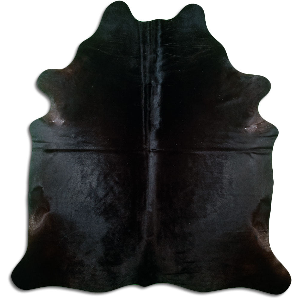 Tappeto in pelle di mucca nera XL