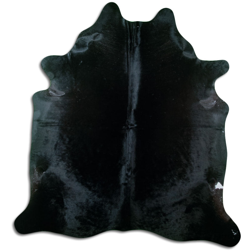 Tappeto in pelle di mucca nera XL