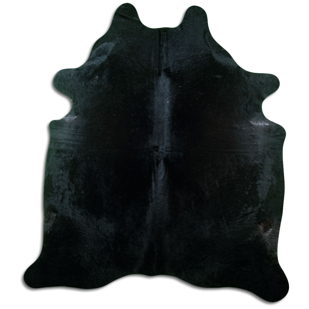 Tappeto in pelle di mucca nera XL