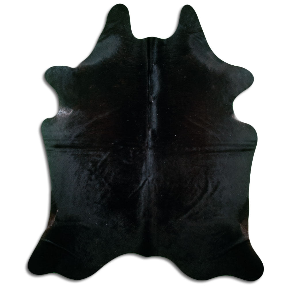 Tappeto in pelle di mucca nera XL