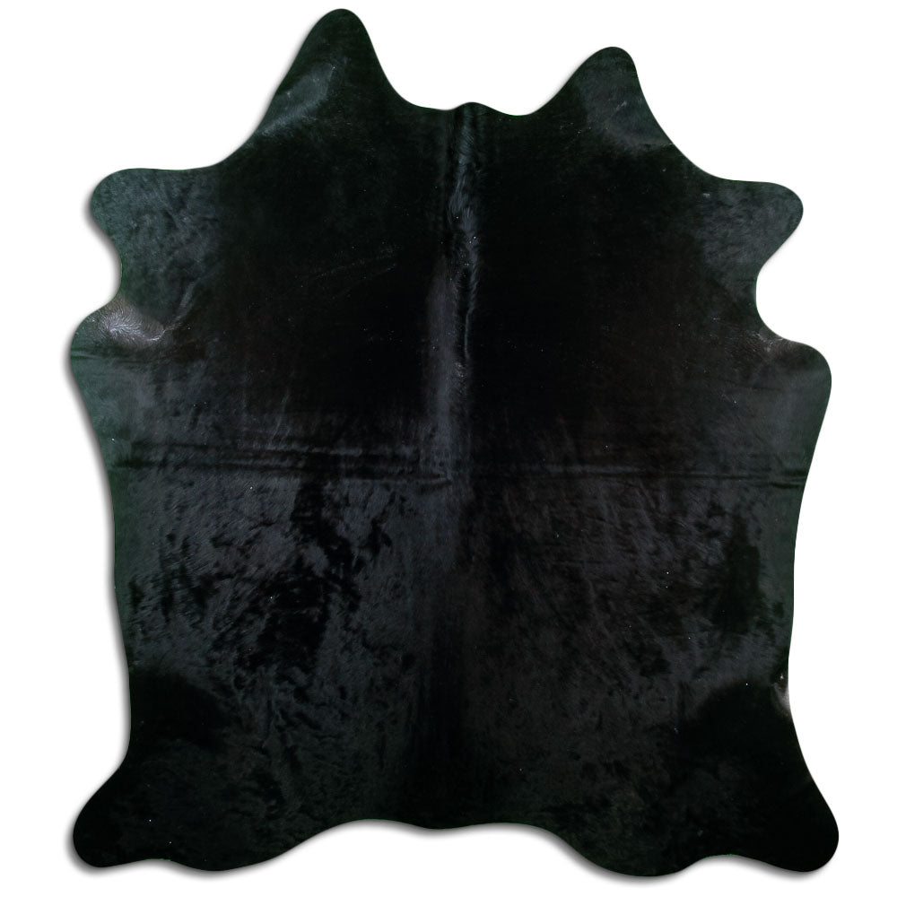 Tappeto in pelle di mucca nera L