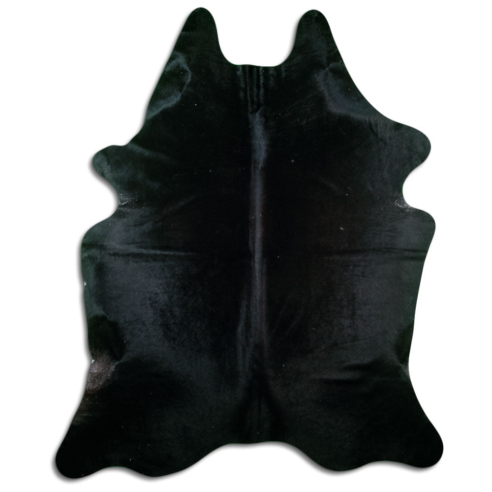 Tappeto in pelle di mucca nera XL
