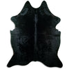 Tappeto in pelle di mucca nera XL