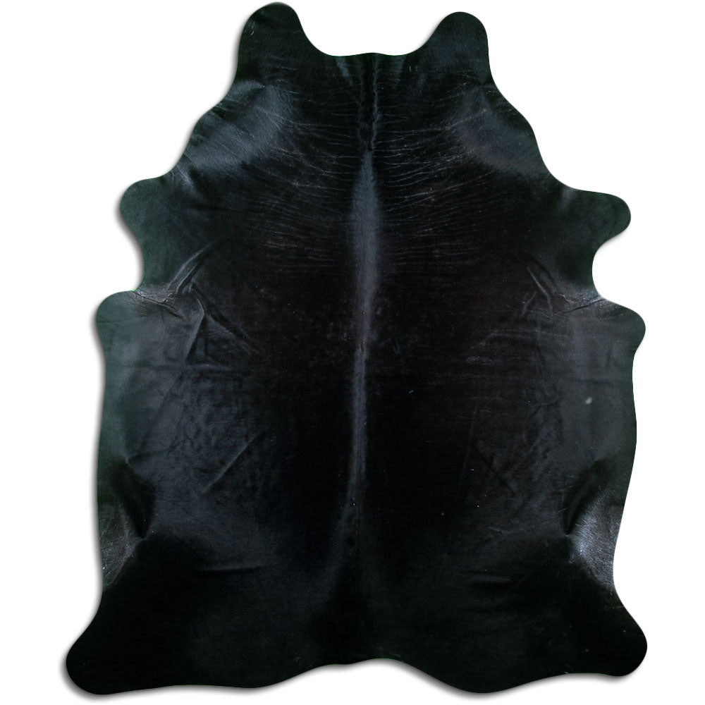 Tappeto in pelle di mucca nera XXL
