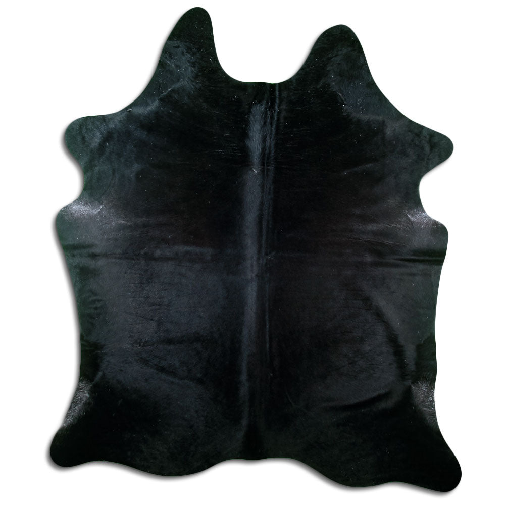 Tappeto in pelle di mucca nera XL