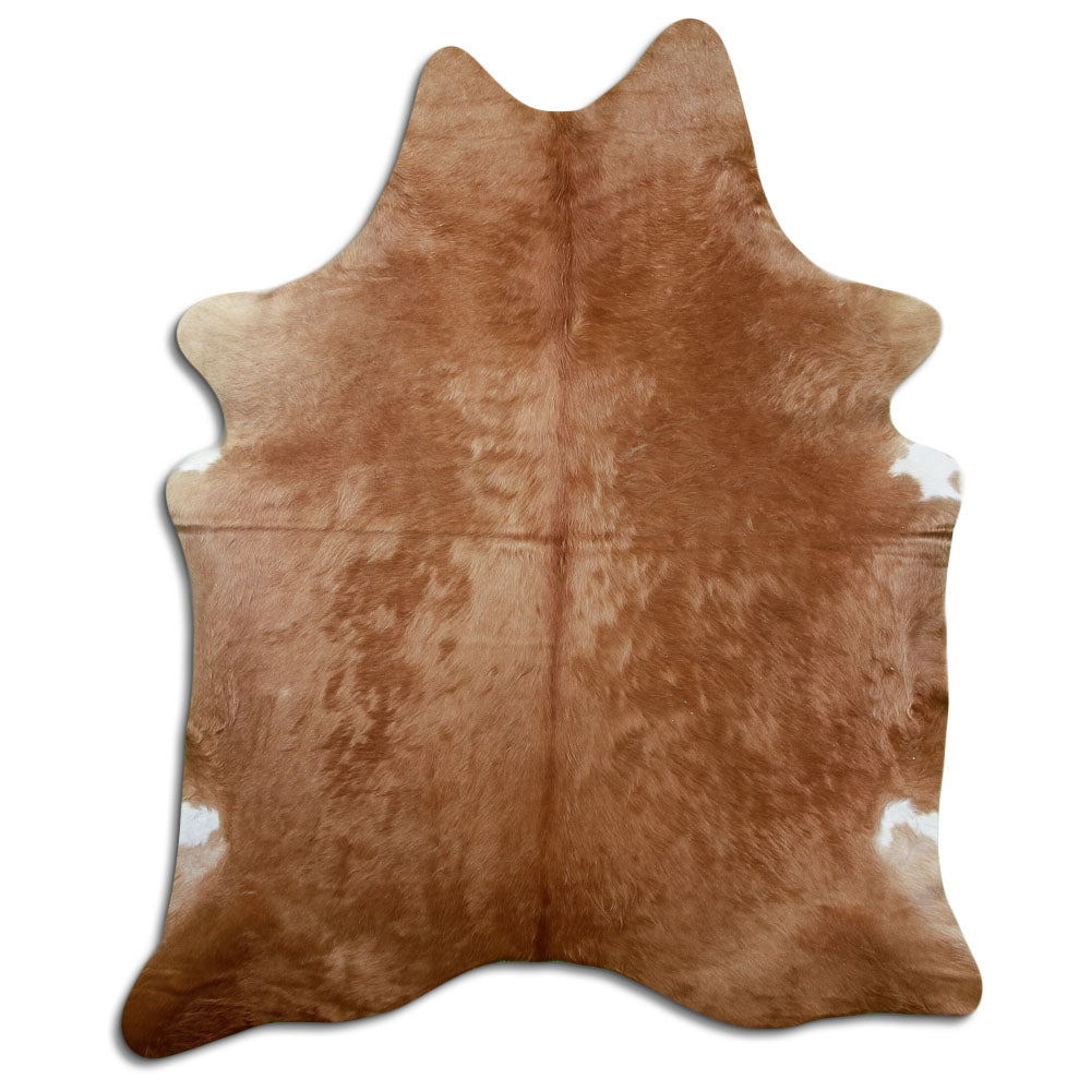 Tappeto in pelle di mucca marrone L