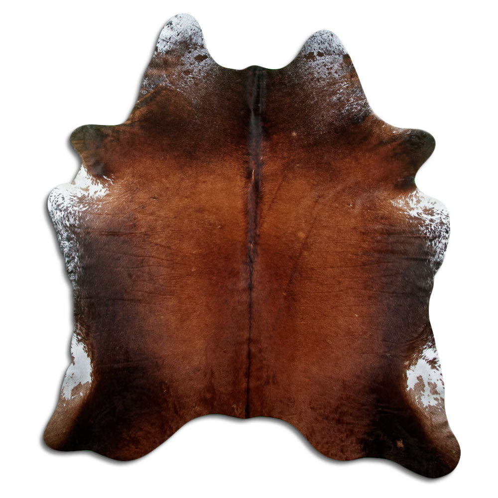 Tappeto in pelle di mucca marrone L