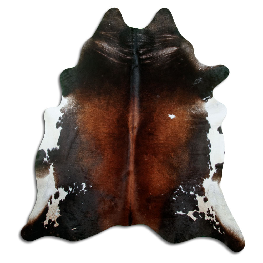 Tappeto in pelle di mucca tricolore XL