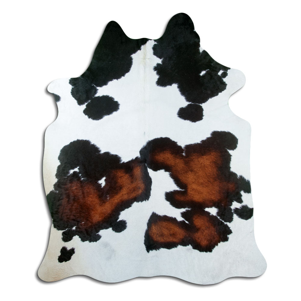 Tappeto in pelle di mucca tricolore XL