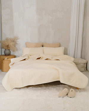 Coperta in lana merino "Marzipan" | strato singolo