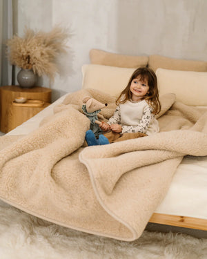 Coperta in lana merino "Nut" | doppio strato